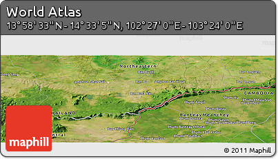 Satellite Panoramic Map of the Area around 14° 15' 49" N, 102° 55' 30" E