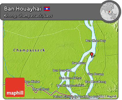 Physical 3D Map of Ban Houayhai