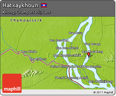Physical 3D Map of Hatxaykhoun