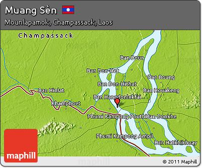 Physical 3D Map of Muang Sèn