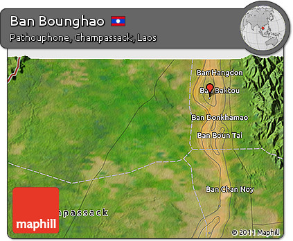 Satellite 3D Map of Ban Bounghao