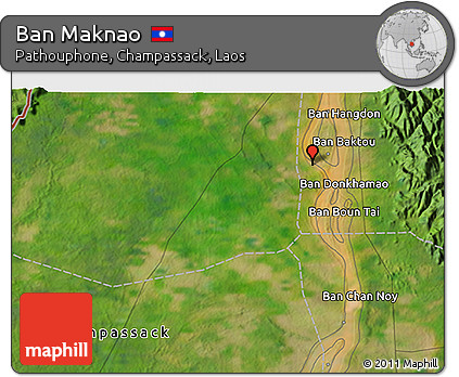 Satellite 3D Map of Ban Maknao