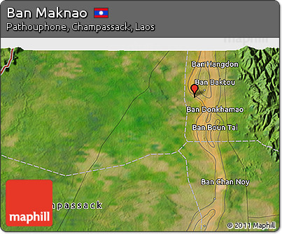 Satellite 3D Map of Ban Maknao
