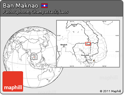 Blank Location Map of Ban Maknao
