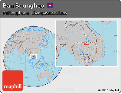 Gray Location Map of Ban Bounghao