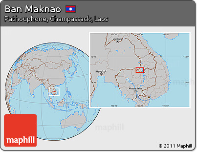 Gray Location Map of Ban Maknao