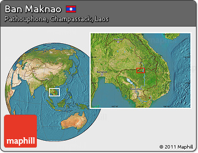 Satellite Location Map of Ban Maknao