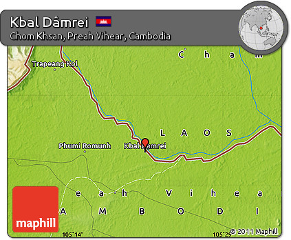 Physical Map of Kbal Dâmrei