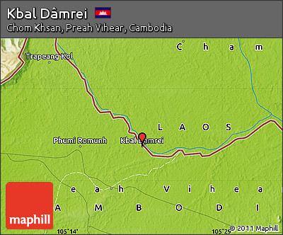 Physical Map of Kbal Dâmrei