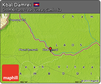 Physical Map of Kbal Dâmrei