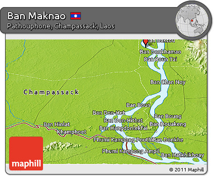 Physical Panoramic Map of Ban Maknao