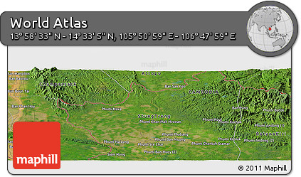 Satellite Panoramic Map of the Area around 14° 15' 49" N, 106° 19' 29" E