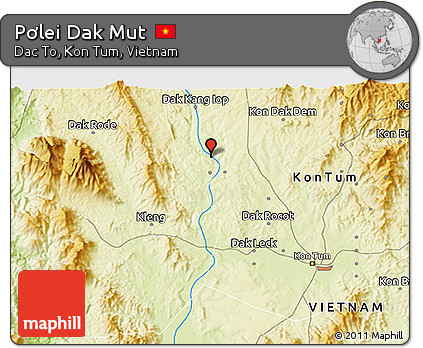 Physical 3D Map of Pơlei Dak Mut