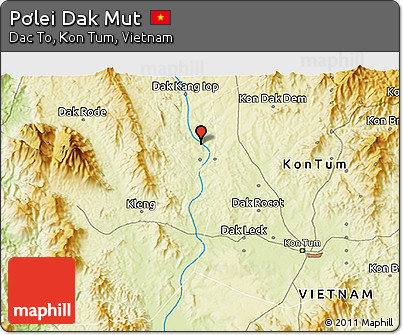 Physical 3D Map of Pơlei Dak Mut