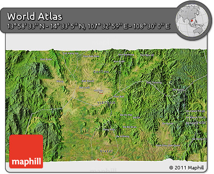 Satellite 3D Map of the Area around 14° 15' 49" N, 108° 1' 30" E