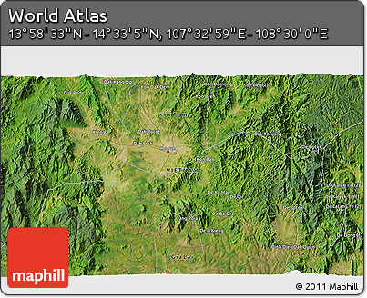 Satellite 3D Map of the Area around 14° 15' 49" N, 108° 1' 30" E