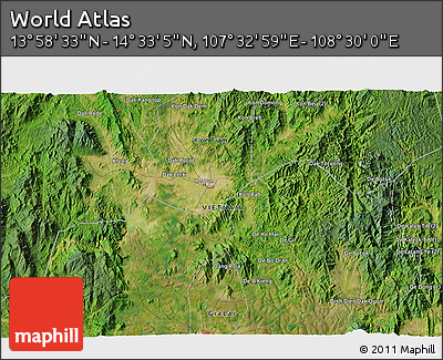 Satellite 3D Map of the Area around 14° 15' 49" N, 108° 1' 30" E