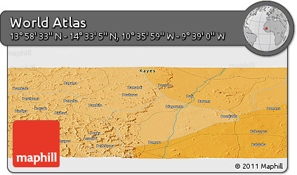 Political Panoramic Map of the Area around 14° 15' 49" N, 10° 7' 30" W