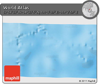 Physical 3D Map of the Area around 14° 15' 49" N, 110° 34' 29" E