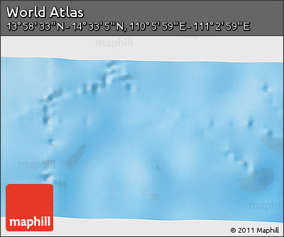 Physical 3D Map of the Area around 14° 15' 49" N, 110° 34' 29" E