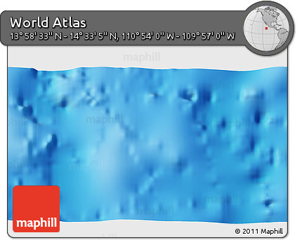 Physical 3D Map of the Area around 14° 15' 49" N, 110° 25' 30" W