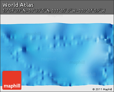 Physical 3D Map of the Area around 14° 15' 49" N, 111° 16' 30" W