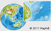 Physical Location Map of the area around 14° 15' 49" N, 112° 16' 30" E