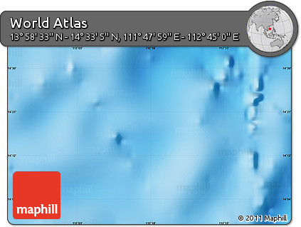 Physical Map of the Area around 14° 15' 49" N, 112° 16' 30" E