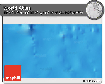 Physical 3D Map of the Area around 14° 15' 49" N, 112° 58' 29" W