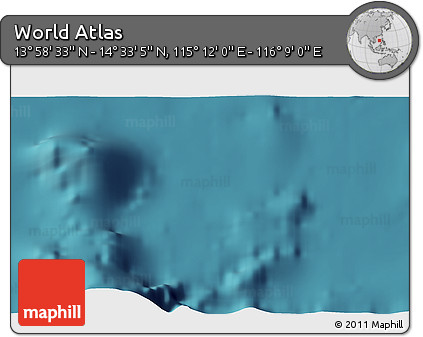 Satellite 3D Map of the Area around 14° 15' 49" N, 115° 40' 30" E