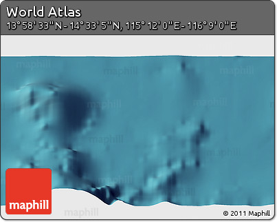 Satellite 3D Map of the Area around 14° 15' 49" N, 115° 40' 30" E