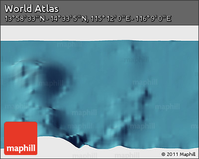Satellite 3D Map of the Area around 14° 15' 49" N, 115° 40' 30" E