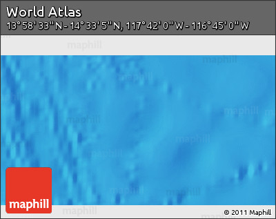 Physical 3D Map of the Area around 14° 15' 49" N, 117° 13' 29" W