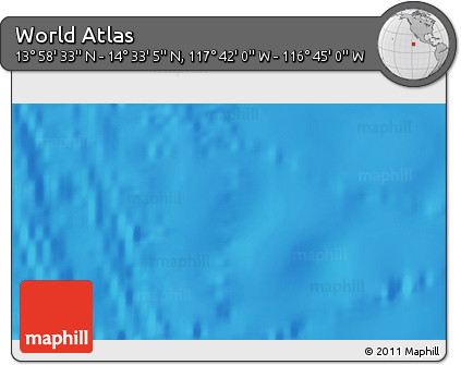 Shaded Relief 3D Map of the Area around 14° 15' 49" N, 117° 13' 29" W