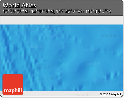 Shaded Relief 3D Map of the Area around 14° 15' 49" N, 117° 13' 29" W