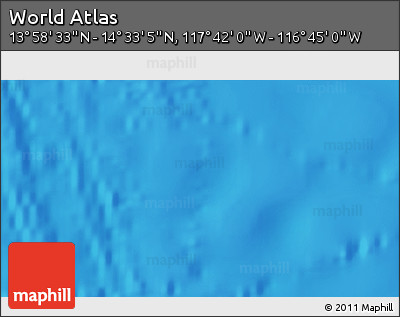 Shaded Relief 3D Map of the Area around 14° 15' 49" N, 117° 13' 29" W