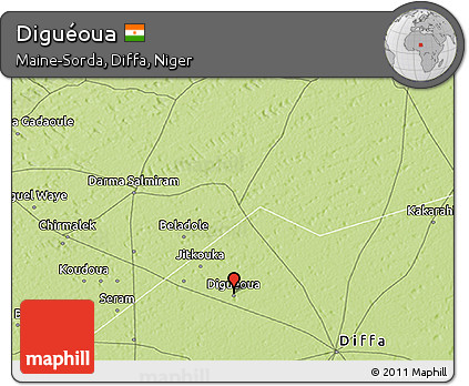 Physical 3D Map of Diguéoua