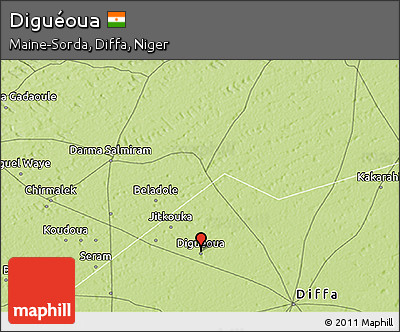 Physical 3D Map of Diguéoua