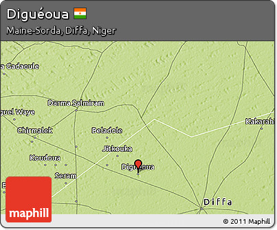 Physical 3D Map of Diguéoua