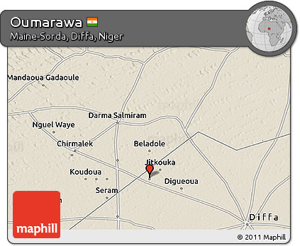 Shaded Relief 3D Map of Oumarawa