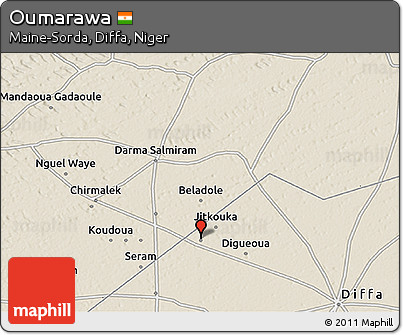 Shaded Relief 3D Map of Oumarawa