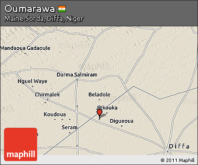 Shaded Relief 3D Map of Oumarawa