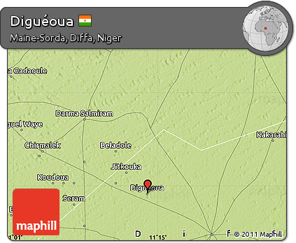 Physical Map of Diguéoua