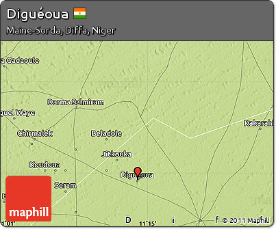 Physical Map of Diguéoua