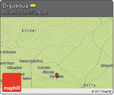 Physical Panoramic Map of Diguéoua