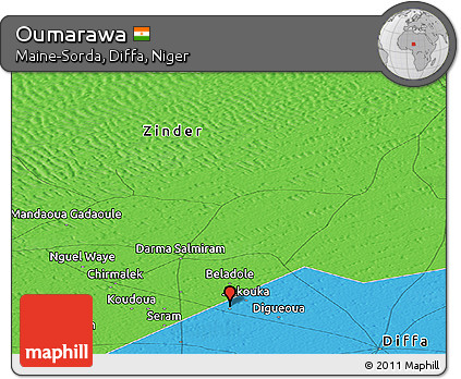 Political Panoramic Map of Oumarawa