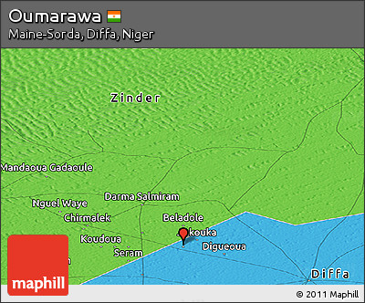 Political Panoramic Map of Oumarawa