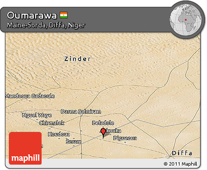 Satellite Panoramic Map of Oumarawa