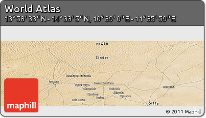 Satellite Panoramic Map of the Area around 14° 15' 49" N, 11° 7' 30" E