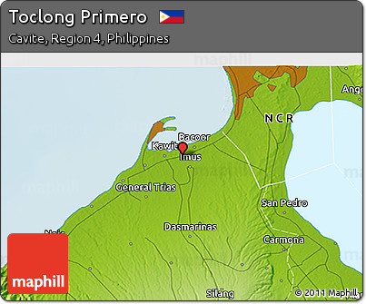 Physical 3D Map of Toclong Primero